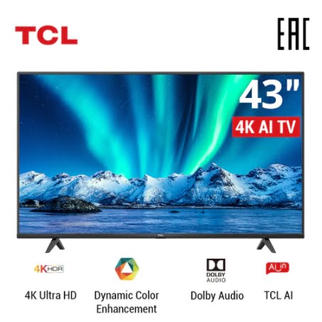 TCL 43inch Smart TV TCL 43p615 4K Ultra HD LED